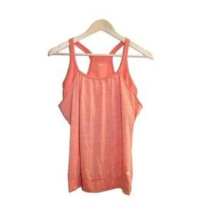 🔴 LAST CHANCE 🔴 Hyba Orange Striped Workout Tank Top Built in Bra